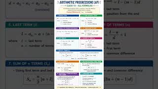 💡 Arithmetic progress (AP) one shot ! class 10 math #maths #shorts #ytshorts #AP #learn #formulas