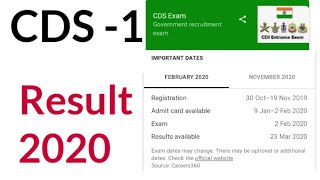 CDS-1  Results 2020 – UPSC