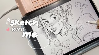 Sketch with me ✿ AOIKTYE keyboard review (ASMR)✏