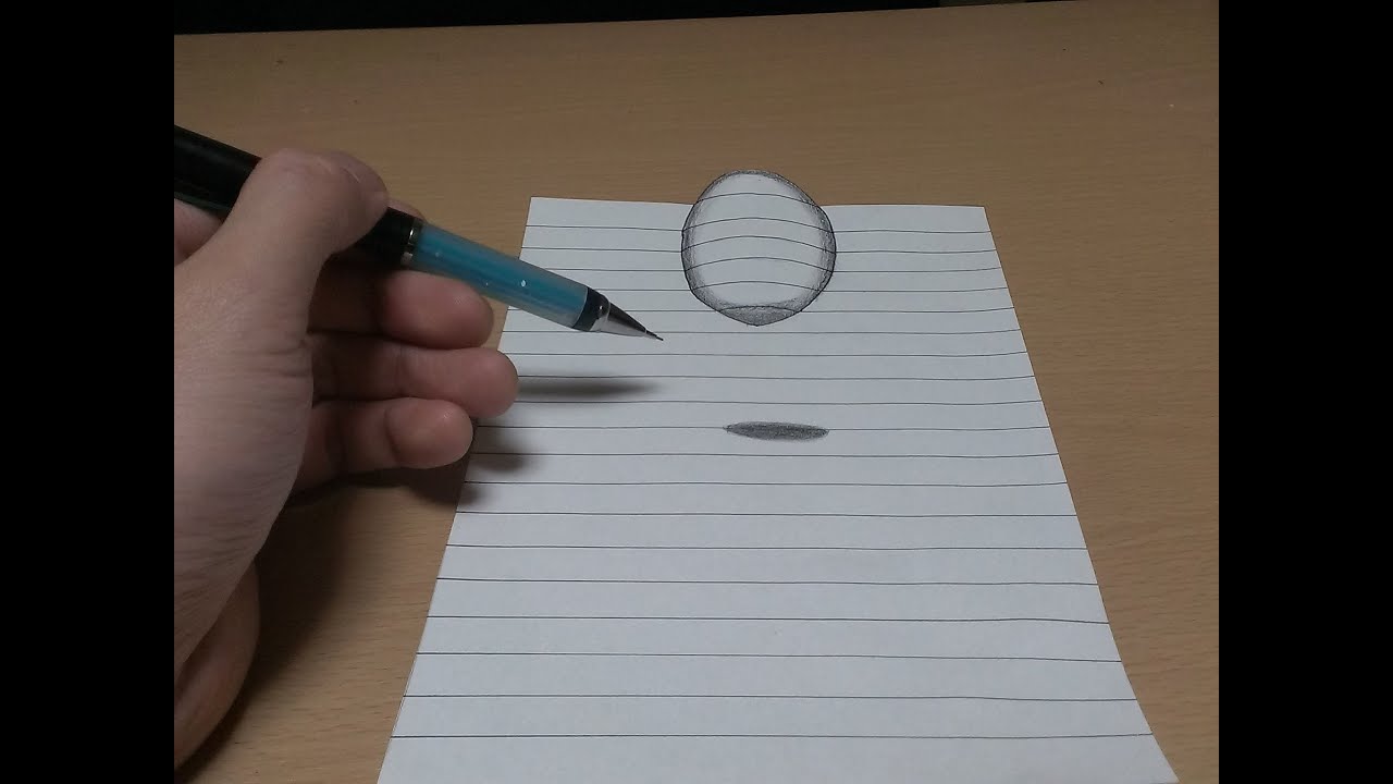 トリックアート 超簡単 ノートの上に謎のボールが浮いている 3d Trick Art Youtube
