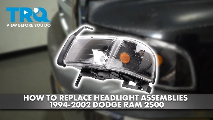 PIT66 Headlights,Compatible With 1994-2002 Dodge Ram 1500 2500 3500 Halogen Headlamps Assembly Clear Lens Clear Housing Amber Reflector