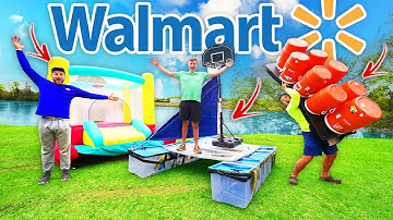 Walmart 1v1v1 Boat Build Fishing Challenge (Rod, Reel, Lures!)