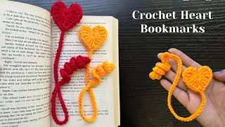 Easy Crochet Heart Bookmark tutorial