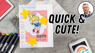 Create a RAINBOW Brite Birthday Card in Minutes!