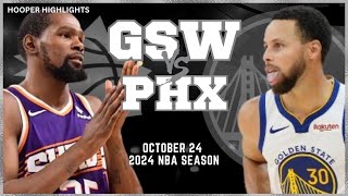 Phoenix Suns vs Golden State Warriors Full Game Highlights | Oct 24 | 2024 NBA Season