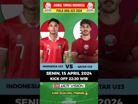 Jadwal Piala Asia U23 2024 - Indonesia vs Qatar - Live RCTI #shorts