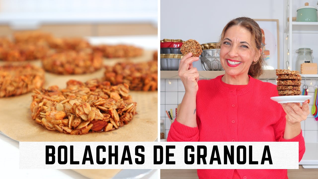 Bolachas de granola- sem glúten, sem lactose e sem ovo