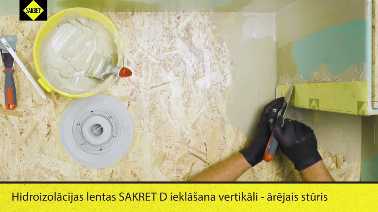 Hidroizolācijas lentas SAKRET D ieklāšana