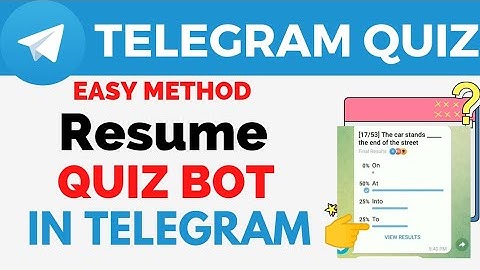 How to resume stop quiz in telegram|Telegram pr ruke hua quiz ko kaise resume kre