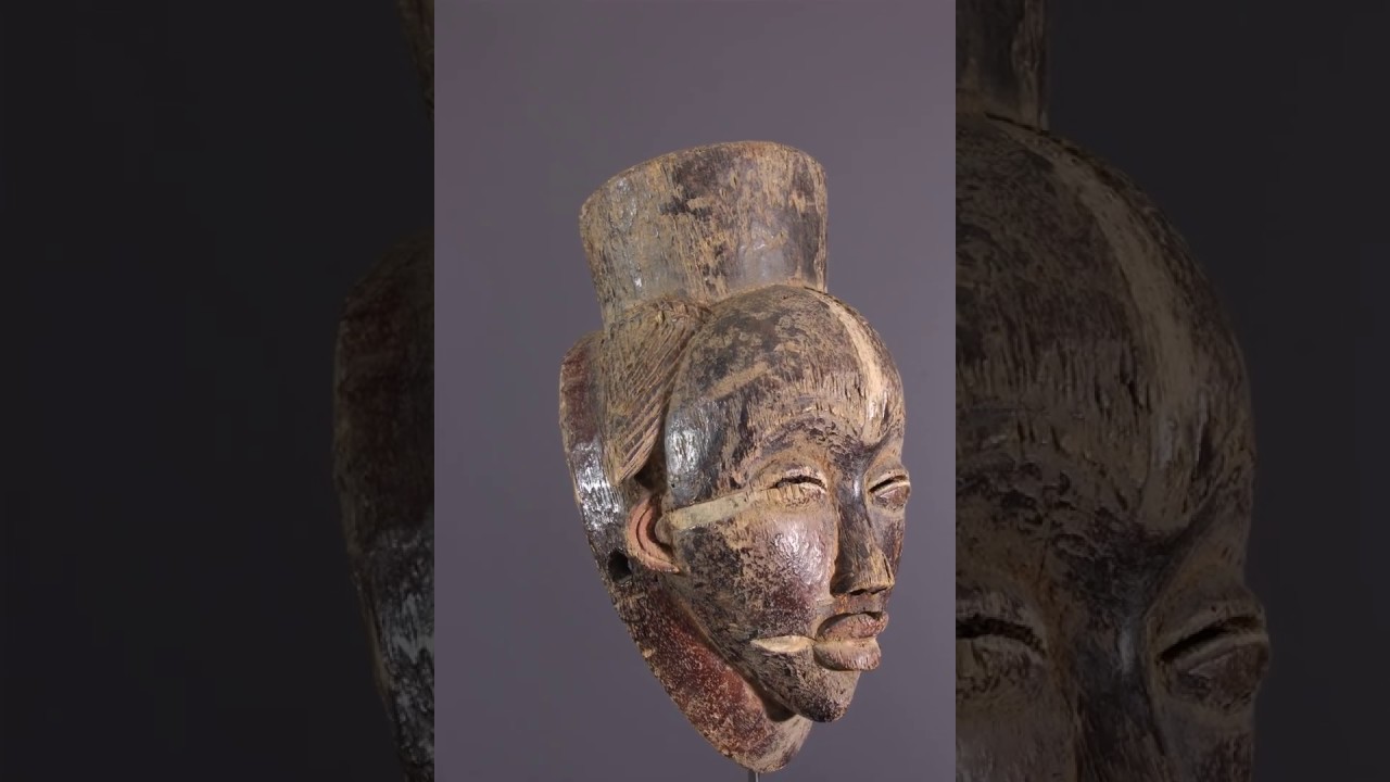 Art africain - Masque noir Punu Ikwara - YouTube