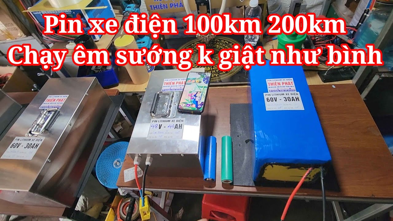 Pin xe điện cao cấp chạy 100 km xe không bị giật giật | xe điện thiên phát
