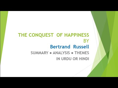 The Conquest  of Happiness  by Bertrand Russell | Summary | Analysis |  4 epistles  |