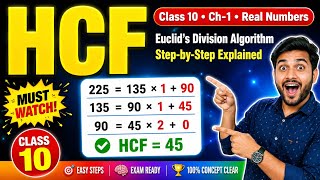 Euclid's Division Algorithm | HCF of Two Numbers | Class 10 Maths Chapter 1 | Real Numbers