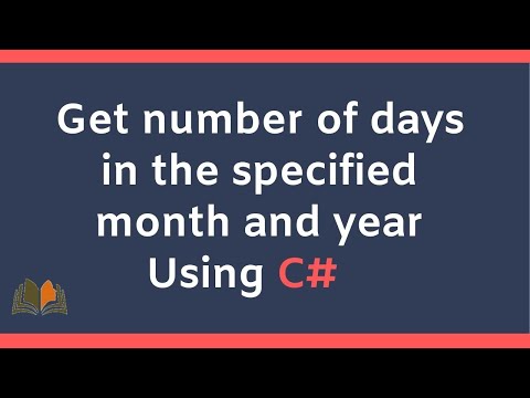 Get number of days in the specified month and year using C# |#vcreationstech