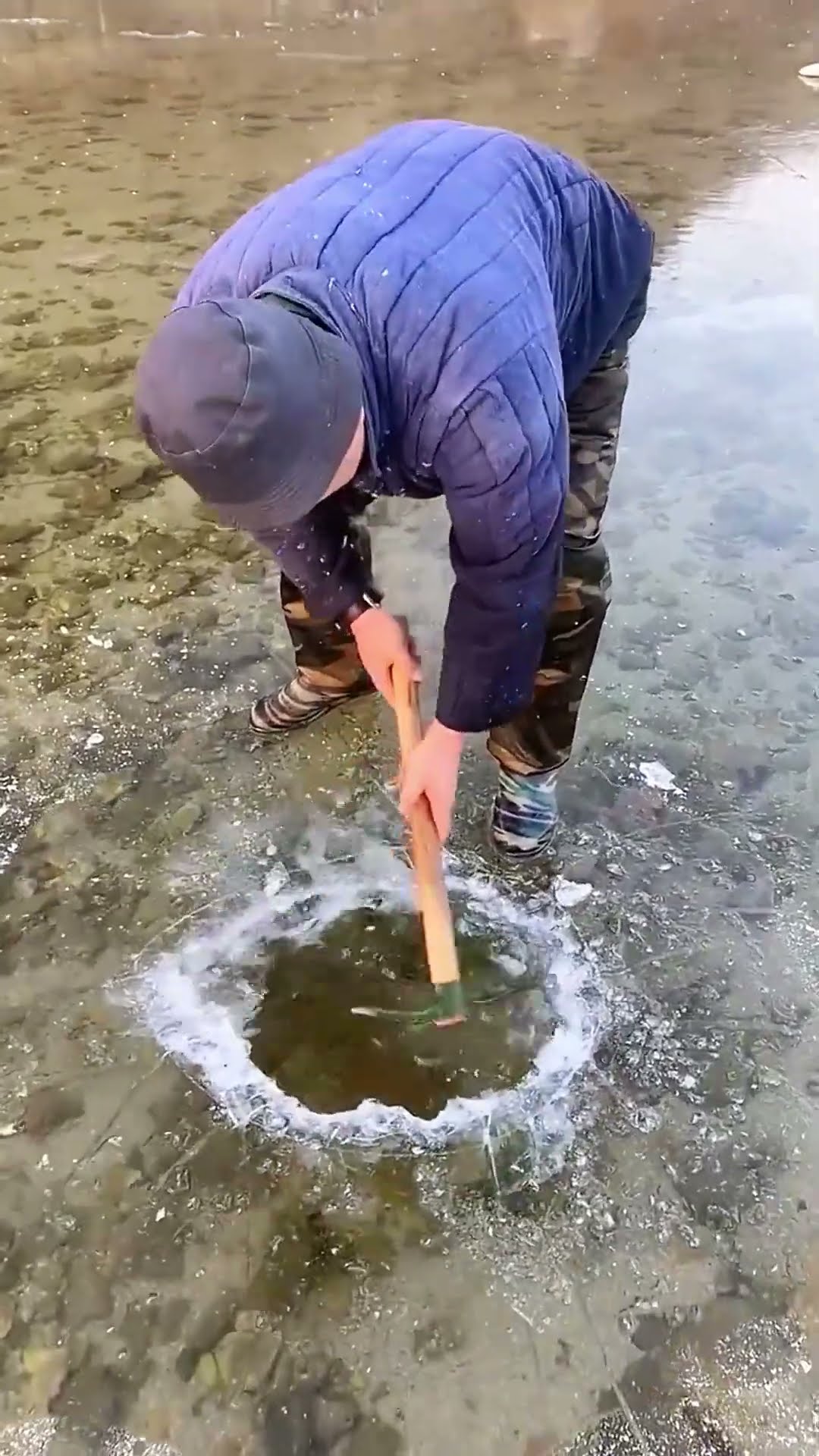 Searching for jade under the ice- Good tools and machinery make work easy