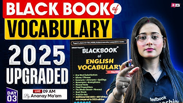 SSC CGL English Classes 2025 | Black Book of English Vocabulary for SSC CGL 2025 | By Ananya Ma’am