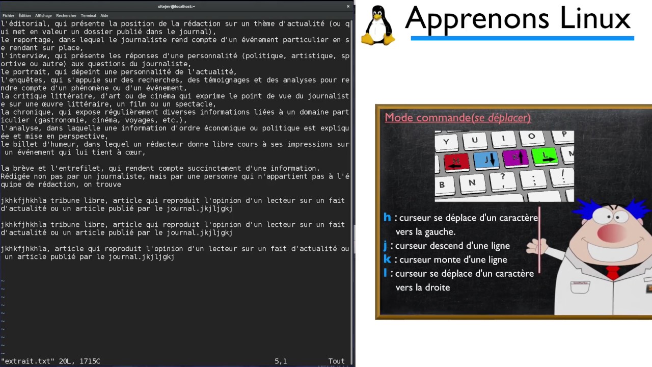 Linux - 05 - Editeur vi / vi editor - YouTube