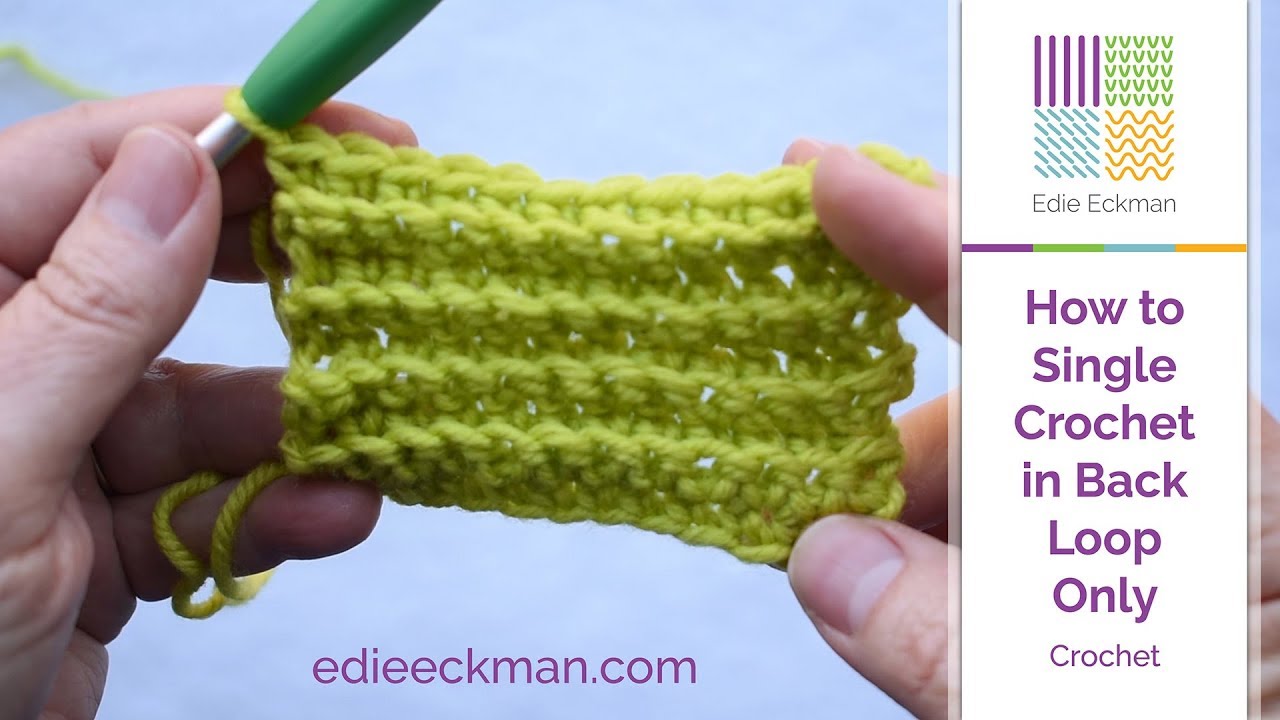 Only loops. Single Crochet back loop only. Single Crochet. Single Crochet into back Bar.