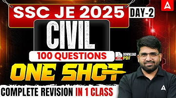 SSC JE 2025 Civil | 100 Questions in  ONE SHOT | Complete Revision Day-2 | by Pramod Sir