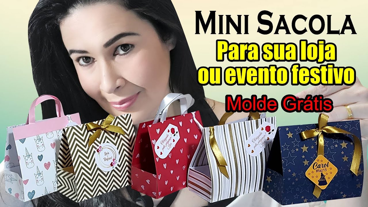 Como fazer mini sacola / bolsa personalizada | DIY | arquivo grátis #48