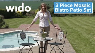 Wido 3 Piece Mosaic Bistro Set Product Video (FSBM)