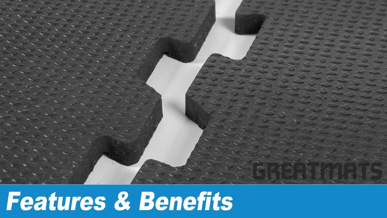 Rubber Gym Flooring - Greatmats 2x2 Interlocking Rubber Tiles - YouTube