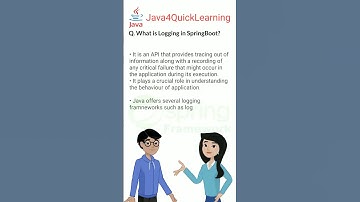What is Logging in SpringBoot #springboot #logging #interviewquestions #java4quicklearning