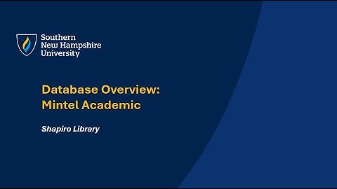 Mintel Academic Overview