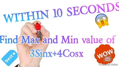Class 12 | trick to find max and min value of asinx+bcosx | shortcut to find max and min value