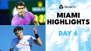 Alcaraz Faces Monfils; Shelton \& Musetti Clash | Miami 2024 Day 6 Highlights