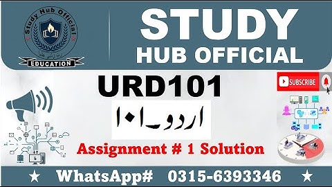 URD101 Assignment 1 solution 2024 urdu101 #urd101 #urdu101 #urdu