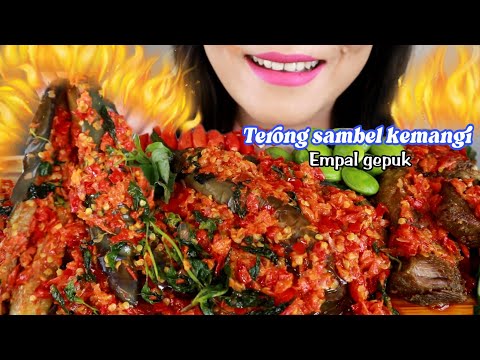 ASMR TERONG SAMBEL KEMANGI, EMPAL GEPUK | INDONESIAN FOOD | ASMR MUKBANG INDINESIA