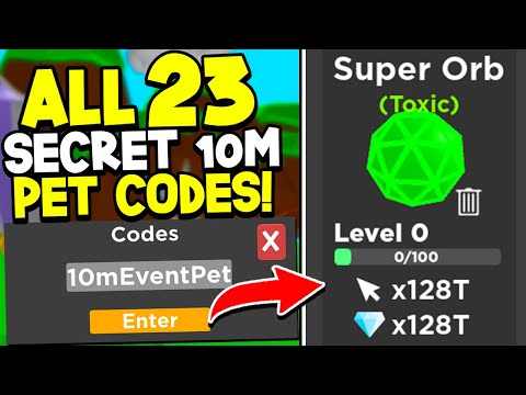 All 23 Secret Free 10m Pet Codes In Tapping Legends Roblox Youtube - super duper secret code roblox