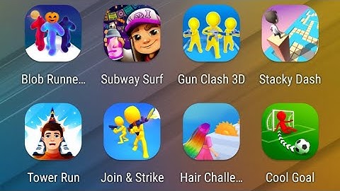 Blob Runner 3D,Subway Surf,Gun Clash 3D,Stacky Dash,Tower Run,Join & Strike,Hair Challenge,Cool Goal