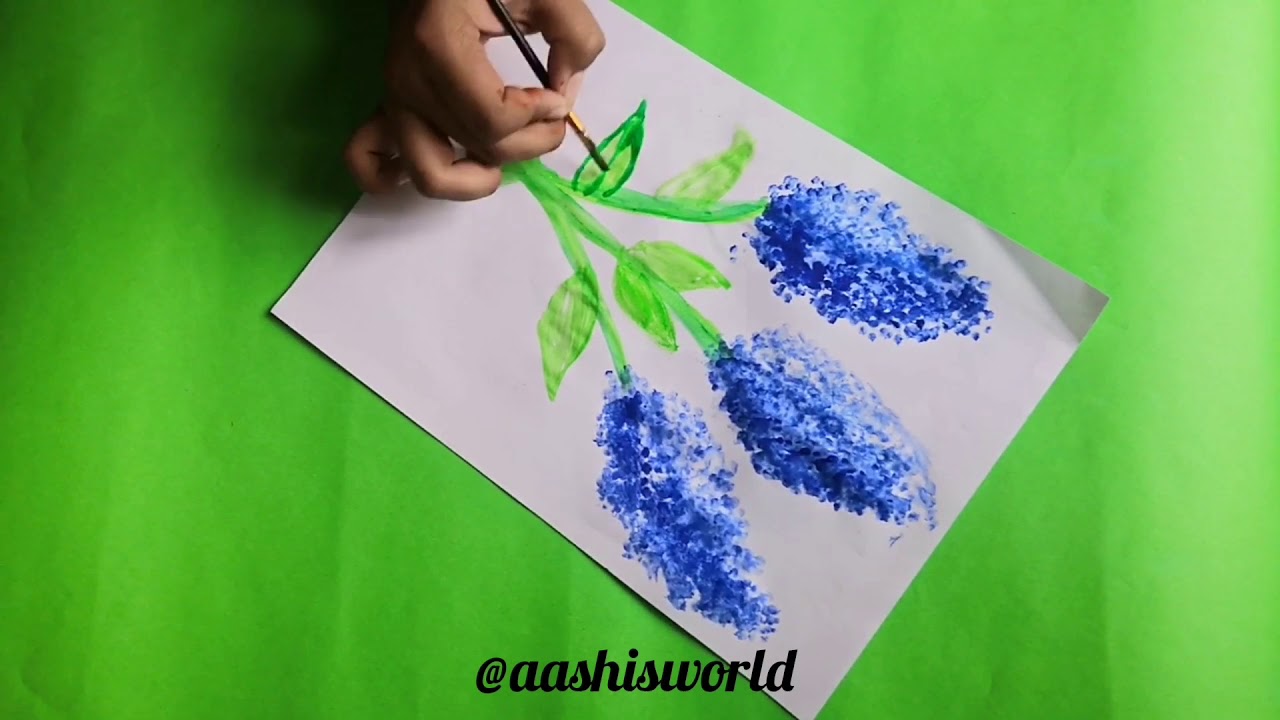 Flower Painting With Earbuds | Easy Painting | Earbud Art | Flower ...