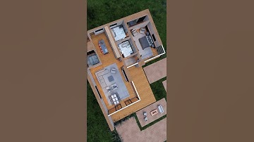Small and Modern L-shaped House || 2 Bedrooms || Floor Plan - Lot 15x25m
