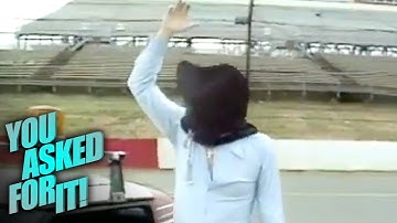 Racecar Driver Drives Blindfolded Through Human Obstacles!