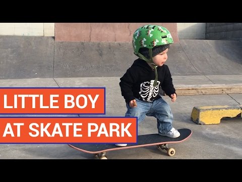 Amazing Little Boy Rides Skateboard At Skate Park Video 2016  YT