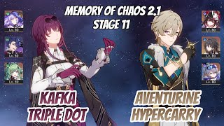 Kafka DoT & Aventurine x Sparkle Memory of Chaos Stage 11 (3 Stars) | Honkai Star Rail