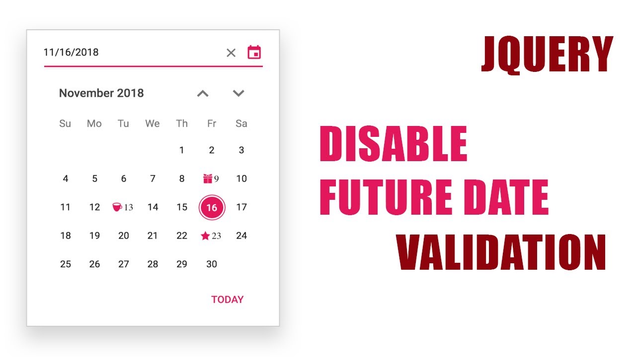 Future Date Disable Validation In Html5 Default Datepicker Using Jquery || Jquery || Datepicker