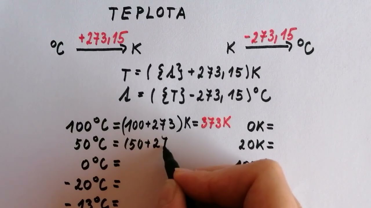 Převody jednotek teploty, kelvin, stupeň celsia