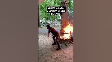 Lighting a Camp fire fart!?!? I’ve never seen this done before!  #camping #fire #funny