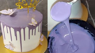 طريقة عمل مروار للكيك (الجناش الملون)أسهل طريقة لعمل دريب كيك للمبتدأت‏Drip cake ( layer cake‏