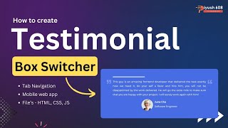 Testimonial Box Switcher in HTML, CSS  (Download Code)