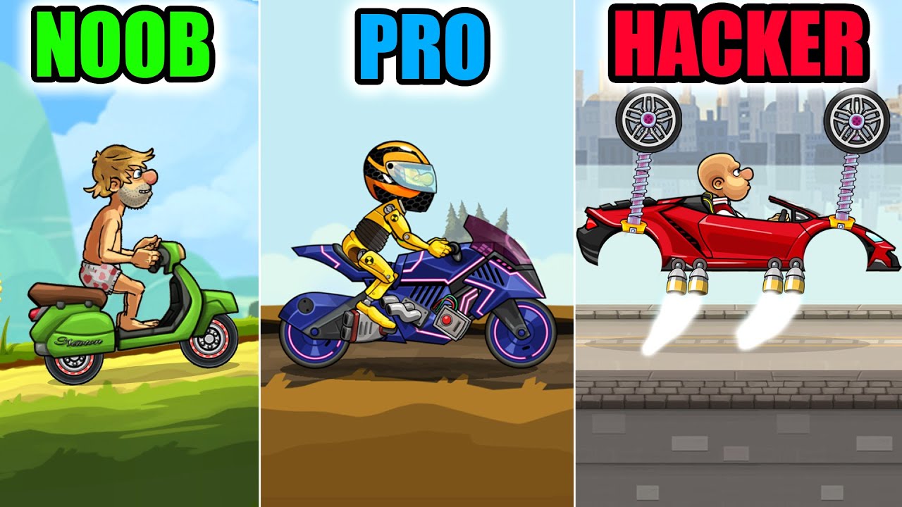 Hill Climb Racing 2 - NOOB vs PRO vs HACKER 