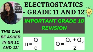 Grade 11 and 12 Electrostatics: Grade 10 Revision