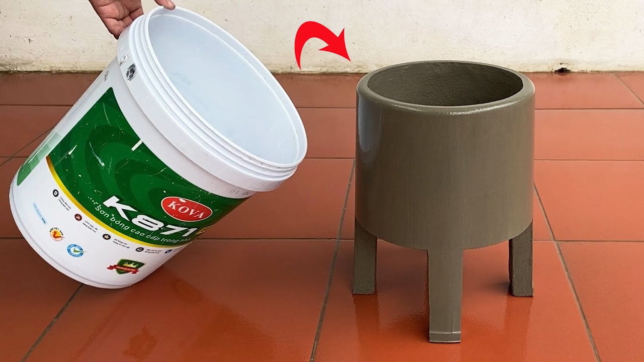 Simple And Creative Ideas From Plastic Barrels - DIY Make Beautiful Cement Flower Pots At Home