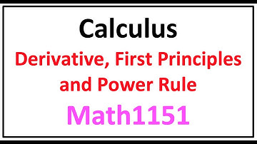 Math1151 | Unit 7 | Calculus Part 2 | The Derivative, First Principles, Power Rule