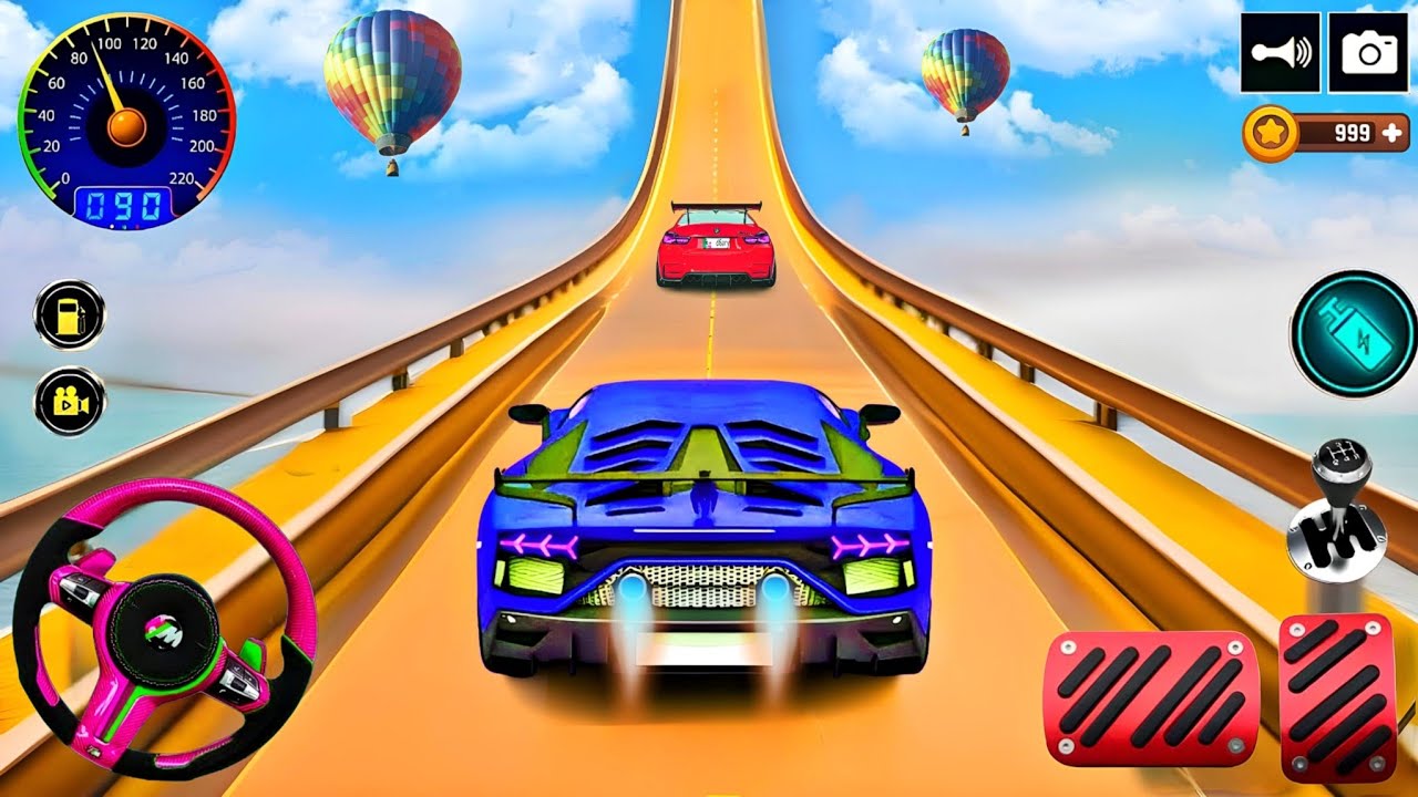 Ramp Blue Car Racing 3D Gameplay _ Android || Ramp Car Stunts Racing ...