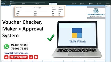Vouchers Security #Approval #Authorization #Cheker #Maker TDL Tally Prime Software